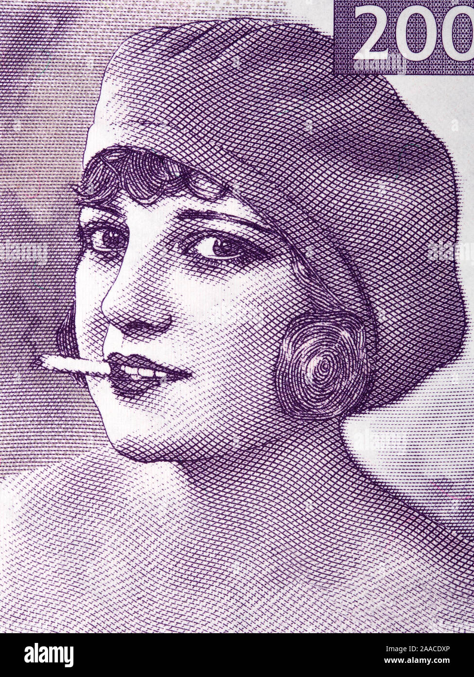 Ita Rina a portrait from Slovenian collector`s banknote Stock Photo